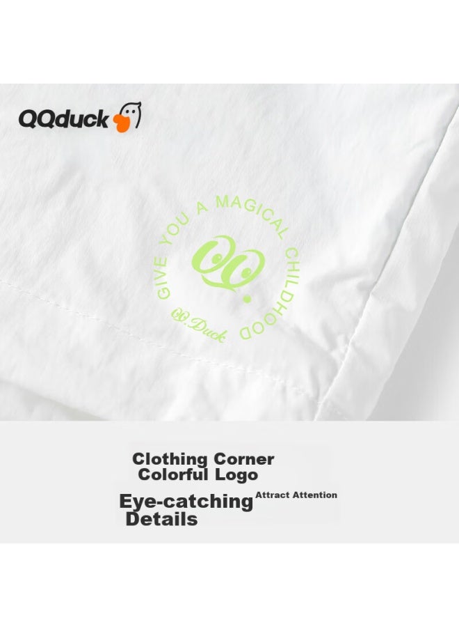 Qq Duck Girls' Sun Protection Clothing, Children's Summer Jacket, Lightweight Sunshade, Youth Clothing, Three Colors White; Size 150 - Image 3