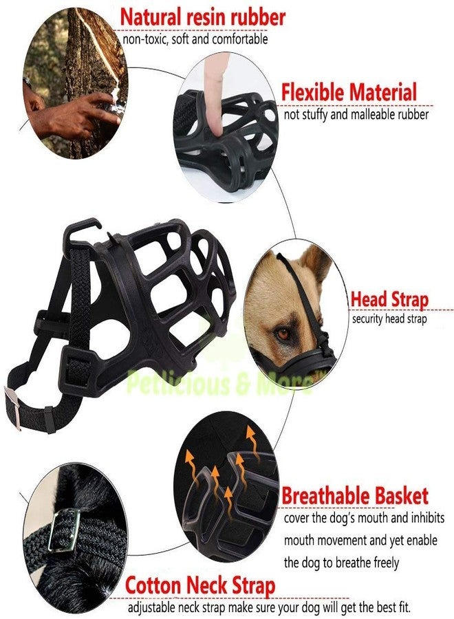 Petlicious & More Imported Breathable Basket Muzzles for Small, Medium, Large and X-Large Dogs, Barking and Chewing, Best for Aggressive Dogs (Size - XL, Extra Large, No.5) - Color May Vary - Image 2