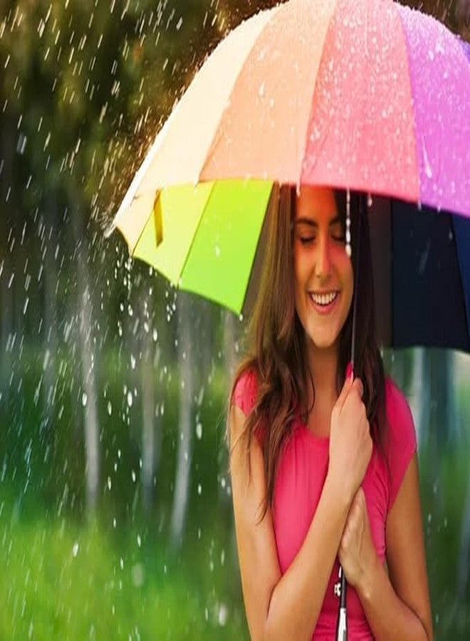 DARKFISH Rainbow Umbrella Big Size 16 Ribs Rainbow Umbrella Stylish Colorful Rainbow Umbrella for Kids Woman and Men Windproof Rainbow Umberalla Auto Open And Manual Close Anti-UV. - Image 4