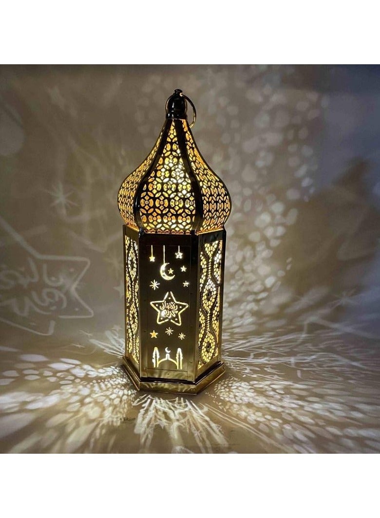 جورونب مصابيح رمضان LED، مصباح مكتب مغربي، مصباح مكتب العيد، فانوس زخرفي يعمل بالبطارية، هدايا زخرفية للمنزل ديكور حفلات الأعياد الإسلامية الإسلامية - Image 1