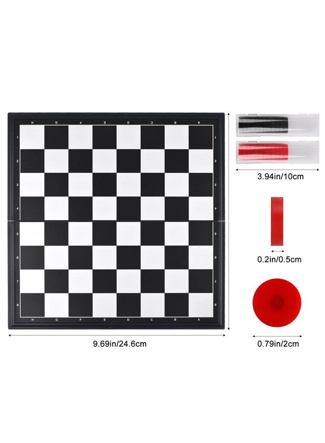 QuadPro Magnetic Travel Checkers Board Game Set with Folding Board Family Educational Toys for Kids and Adults - Image 2