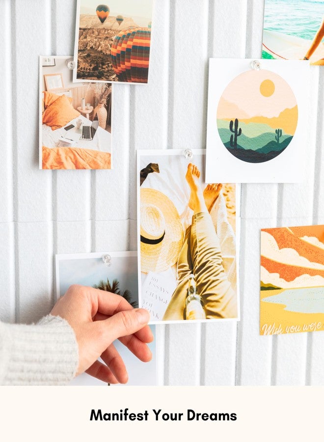 Lamare Vision Board for Wall - Aesthetic Felt Bulletin Board Tiles with Pins & Adhesive Tabs, Collage Board - Minimalist Dream Board for DIY Vision Board Supplies - Image 3