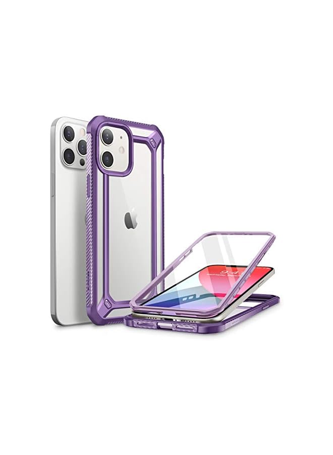 SUPCASE UBExo [Unicorn Beetle EXO Pro Series] Case Designed For iPhone 12 / 6.1" (2020 Release), Premium Hybrid Protective Clear Bumper With Built-in Screen Protector - Purple - Image 1