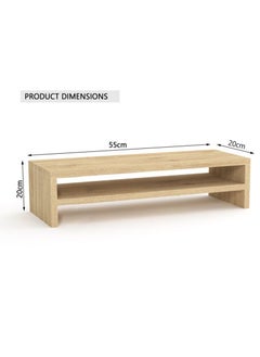Mahmayi Mahmayi Natural Davos Oak Monitor Stand Riser for Laptop Computer/TV/PC/Printer, Multifunctional Systems (55x20x20cm)  - Image 2