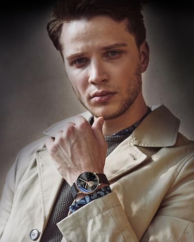 SOLLEN Black Automatic Watches for Men, Minimalist Skeleton Mechanical Watch, Waterproof Casual Stainless Steel Self-Winding Watch with Flywheel & Luminous, Unique Luxury Gift for Husband Boyfriend - Image 4