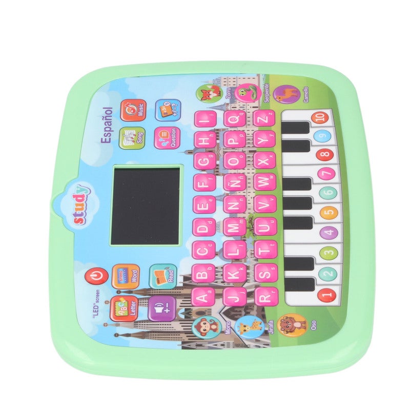 Spanish Learning Tablet 18x24x2Cm Safe Robust Plastic Green - 8+ Learning Modes Automatic Shutdown 3 Level Volume Interactive Learning Pad for Toddlers Early Childhood Development Travel - Image 5
