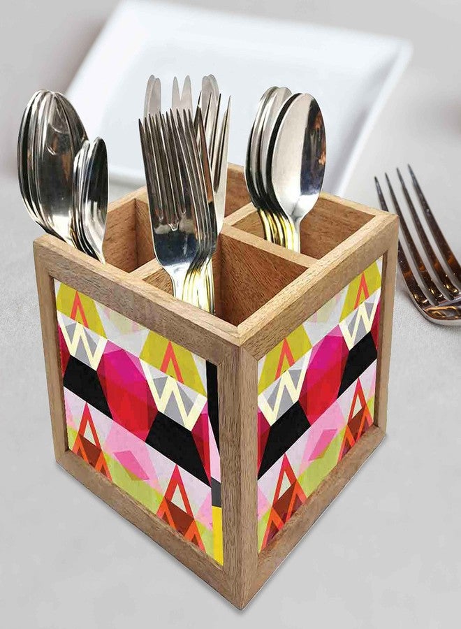 Nutcase Wooden Cutlery Stand Holder Silverware Caddy Spoons Forks Knives Organizer for Dining Table & Kitchen -Made in India-Spoons NOT Included - Generous ation - Image 2