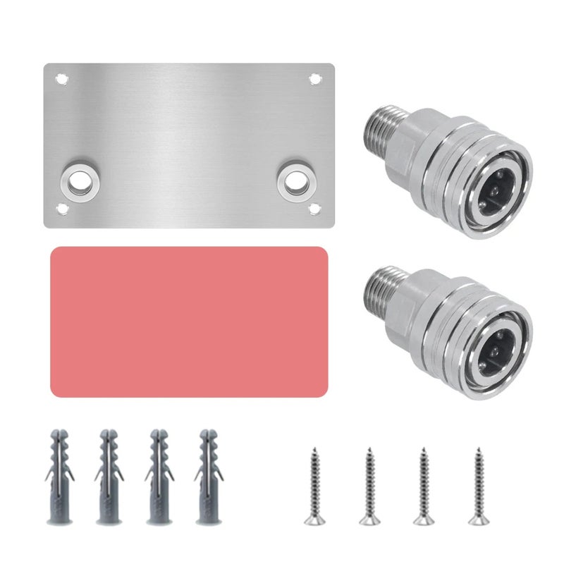 Pressure Washer Foam Cannon Holder: 1/4" Quick Connect Wall Mount, Durable Stainless Steel Construction, Rust-resistant - Space-saving Design, Accessory Bracket for Car Washing Area, Pressure Washer E - Image 1
