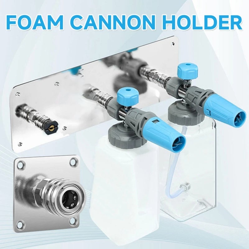 Pressure Washer Foam Cannon Holder: 1/4" Quick Connect Wall Mount, Durable Stainless Steel Construction, Rust-resistant - Space-saving Design, Accessory Bracket for Car Washing Area, Pressure Washer E - Image 4