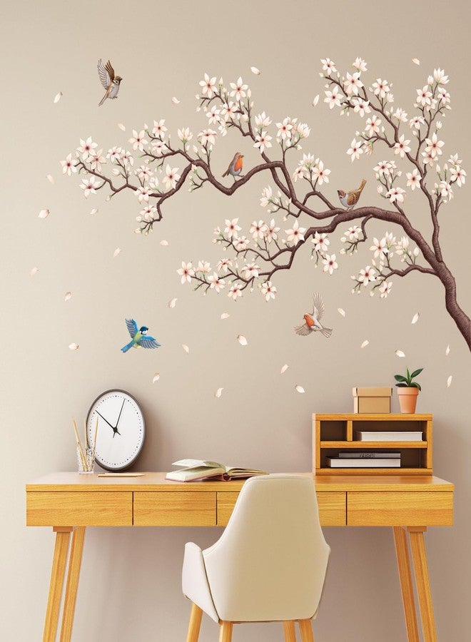 ديكو وال ملصقات حائط أنيقة على شكل زهرة كرز بيضاء من مجموعة DECOWALL SG2-2509، قابلة للإزالة وقابلة للتقشير واللصق، مناسبة لغرفة المعيشة وغرفة النوم وديكور المنزل - Image 4