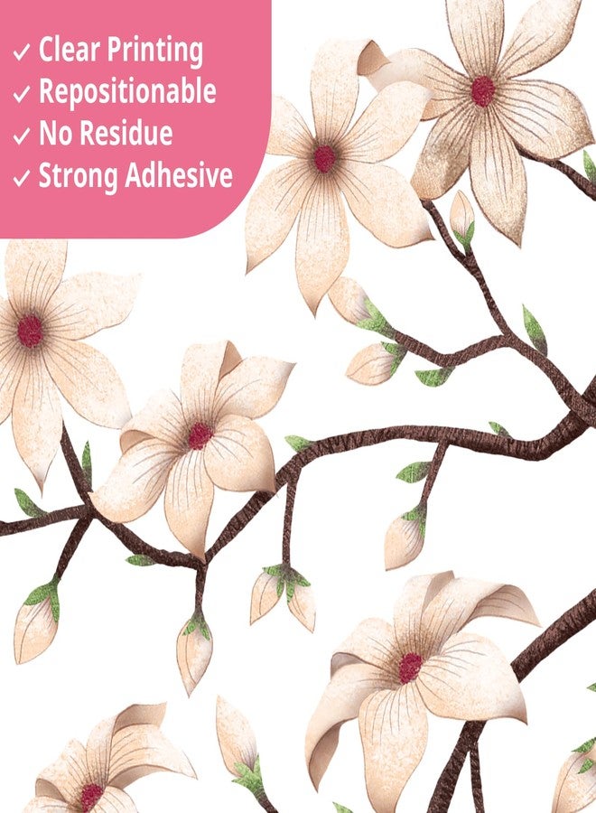 ديكو وال ملصقات حائط أنيقة على شكل زهرة كرز بيضاء من مجموعة DECOWALL SG2-2509، قابلة للإزالة وقابلة للتقشير واللصق، مناسبة لغرفة المعيشة وغرفة النوم وديكور المنزل - Image 5