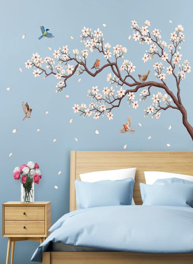 ديكو وال ملصقات حائط أنيقة على شكل زهرة كرز بيضاء من مجموعة DECOWALL SG2-2509، قابلة للإزالة وقابلة للتقشير واللصق، مناسبة لغرفة المعيشة وغرفة النوم وديكور المنزل - Image 3