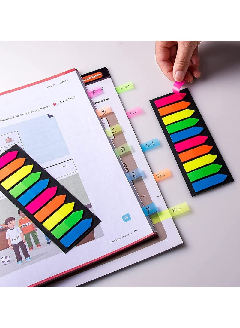 CMGTYYD CMGTYYD Index labels, fluorescent translucent sticky note markers, 1200 total, 10 color labels per pack, arrow index labels, page flag markers, used as reading label bookmarks  - Image 3