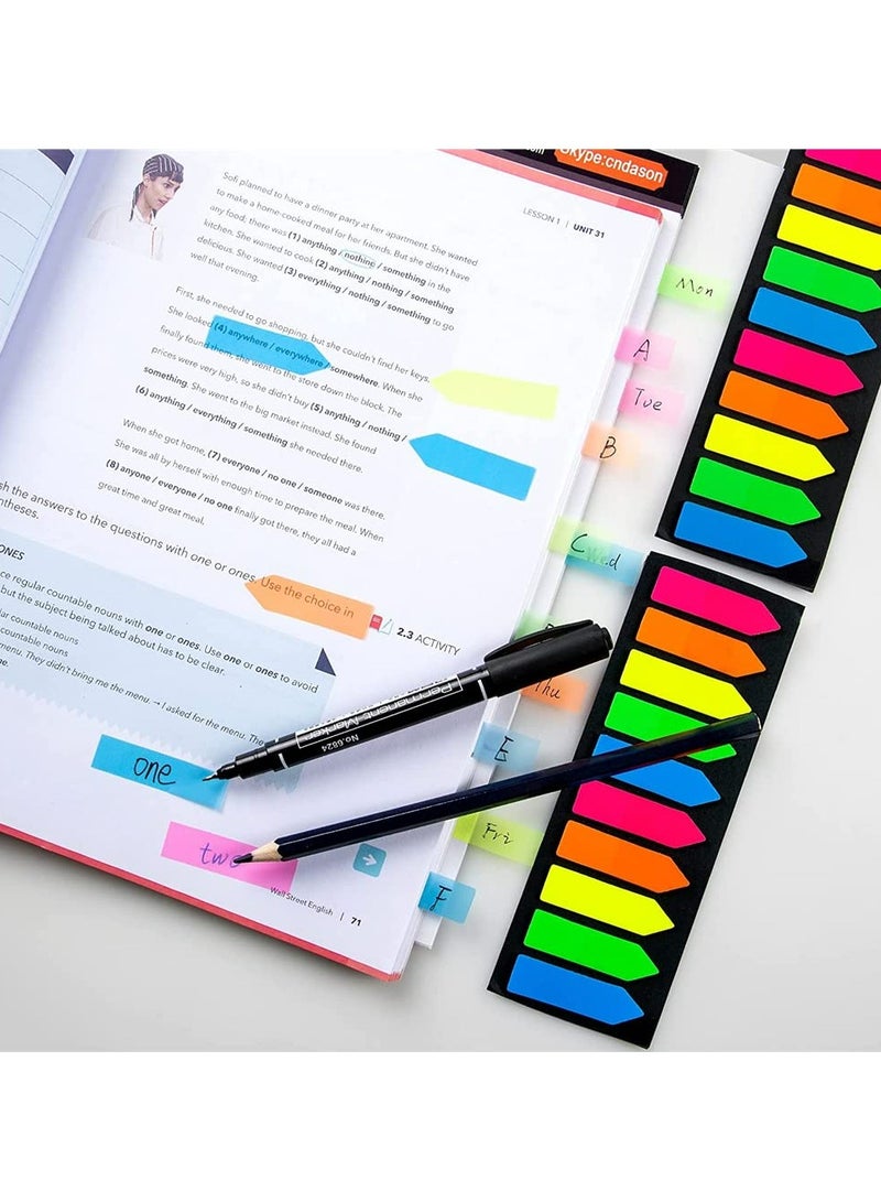 CMGTYYD CMGTYYD Index labels, fluorescent translucent sticky note markers, 1200 total, 10 color labels per pack, arrow index labels, page flag markers, used as reading label bookmarks  - Image 4