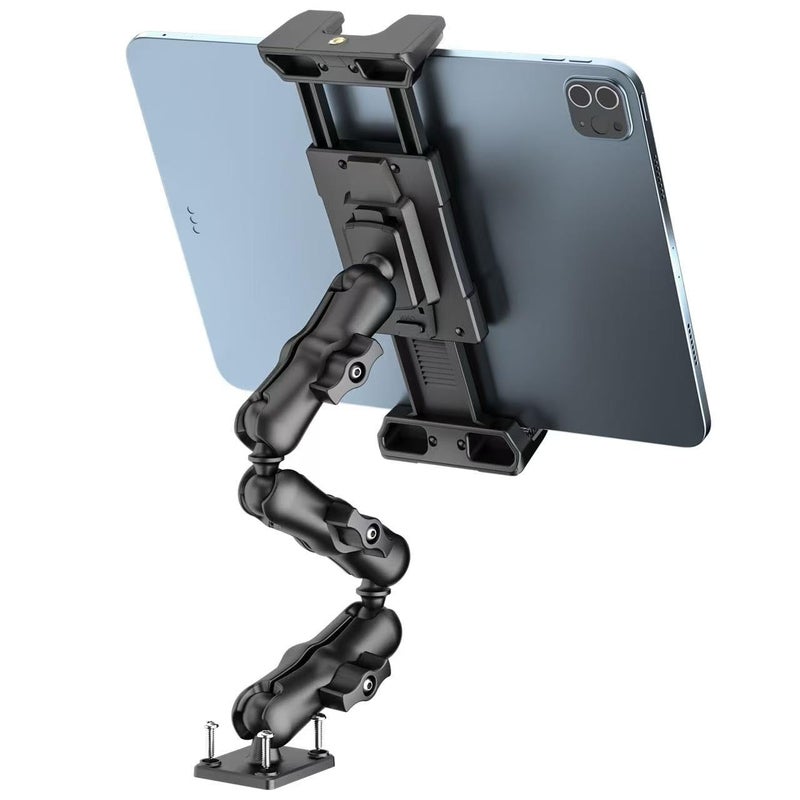 OHLPRO Heavy Duty Drill Base Tablet Mount Holder, 360Â° Adjustable iPad Mount Truck Dashboard, 3-Stage Stand for 5-13" iPad Pro Air Mini Galaxy Tab Switch, Tablet Vehicle for Car Wall Desk - Image 1