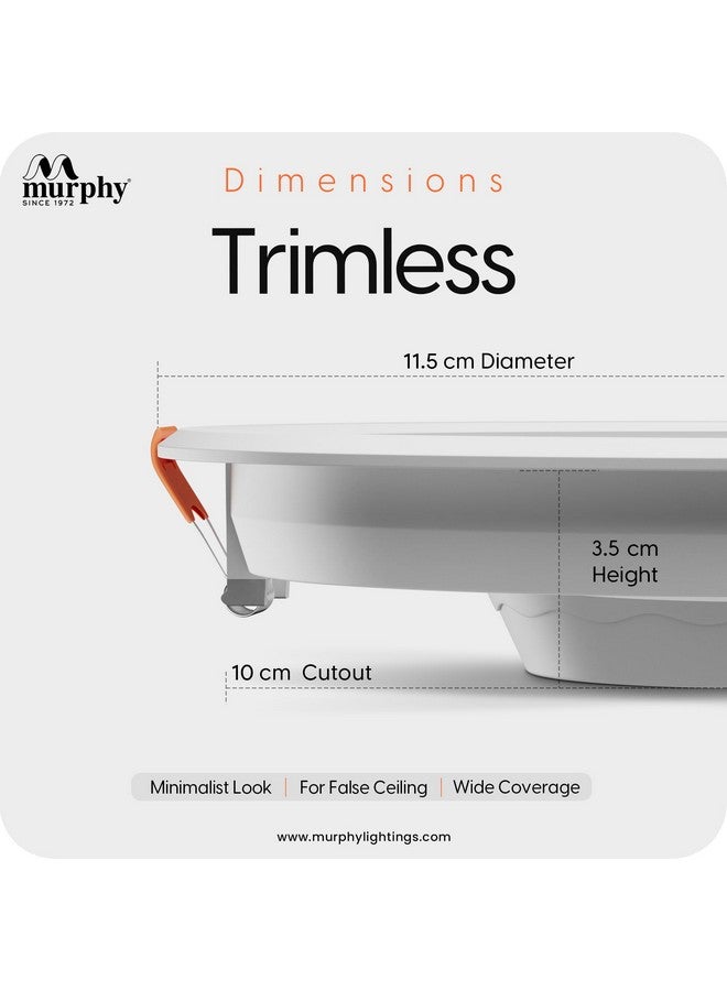 Murphy Trimless Round LED Panel Light - 10W Cool White | Glare-Free, Recessed Ceiling Downlight for Home & Commercial - Pack of 10 - Image 5