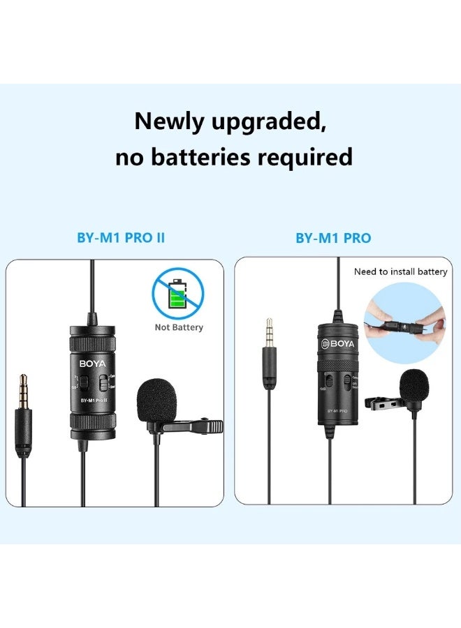 BOYA BY-M1 Pro II Lavalier Microphone, Universal Clip-On Mic, Omnidirectional Condenser, 3.5mm TRRS, 6m Long Cable, Plug & Play for Smartphone, DSLR Camera, Camcorder, Audio Recorder & PC - Image 2