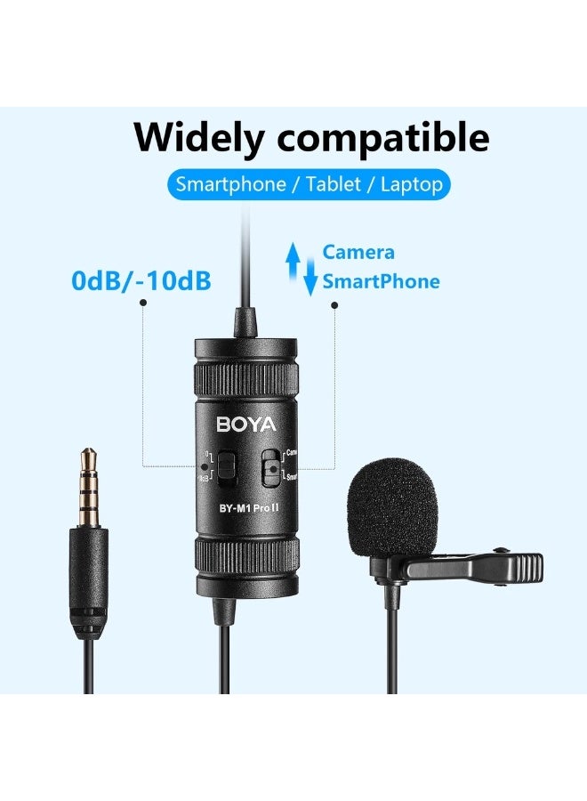 BOYA BY-M1 Pro II Lavalier Microphone, Universal Clip-On Mic, Omnidirectional Condenser, 3.5mm TRRS, 6m Long Cable, Plug & Play for Smartphone, DSLR Camera, Camcorder, Audio Recorder & PC - Image 3