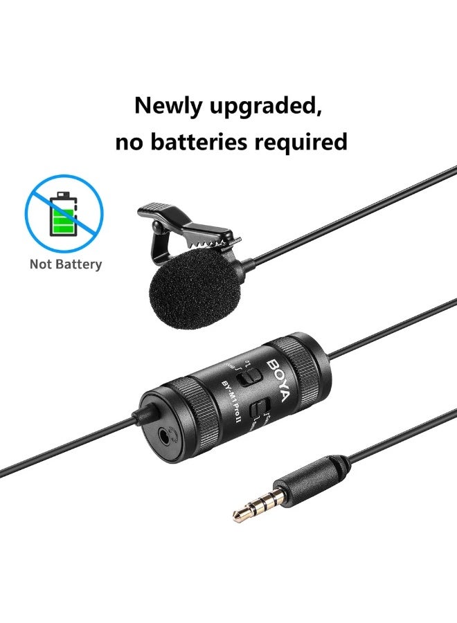 BOYA BY-M1 Pro II Lavalier Microphone, Universal Clip-On Mic, Omnidirectional Condenser, 3.5mm TRRS, 6m Long Cable, Plug & Play for Smartphone, DSLR Camera, Camcorder, Audio Recorder & PC - Image 4