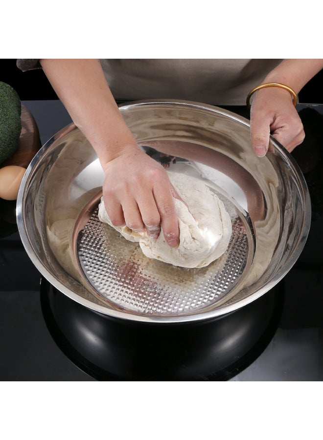 Stainless Steel With Lid And Basin Multi-use Canteen And Noodle Washing Basin Cold Mixing Basin Salad Seasoning Preservation Basin Can Replace Hair-Color:30cm (non-stick Bottom With Cover) - Image 3