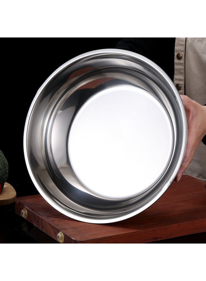 Stainless Steel With Lid And Basin Multi-use Canteen And Noodle Washing Basin Cold Mixing Basin Salad Seasoning Preservation Basin Can Replace Hair-Color:30cm (non-stick Bottom With Cover) - Image 4