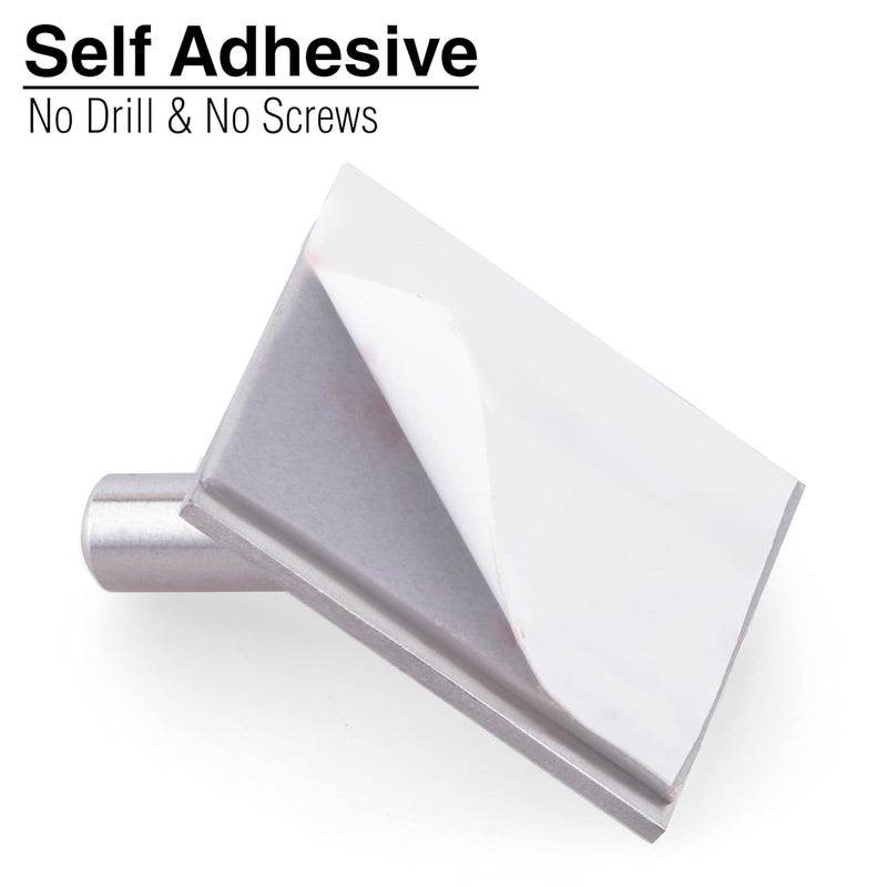DOCOSS Stainless Steel Strong Self Adhesive Sticker Hooks for Bathroom, Kitchen Wall Holds Up to 3 kg (Pack of 4,Silver-Brush Finish) - Image 3