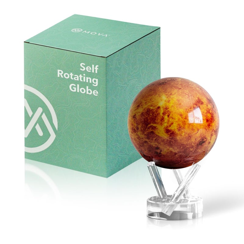 MOVA Globe Venus Classic 45 Solar Powered Rotating Planet Model for Decor or STEM Learning Based on NASA Imagery - Image 2