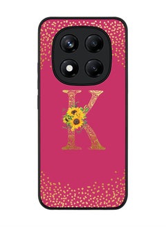 Stylizedd For Xiaomi Redmi Note 14 Pro 4G 4G Case,Slim fit Camera Protection, Shockproof Thin Phone cover  - Custom Floral Monogram - K ( Deep Pink )  - Image 1