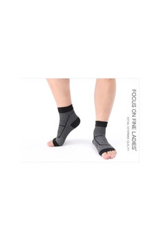 Generic Ankle Brace Compression Sleeve Relieves Achilles Tendonitis Joint Pain Plantar Fasciitis Sock with Foot Arch Support Reduces Swelling Heel Spur Pain Injury Recovery for Sports (Black-2, S/M)  - Image 4