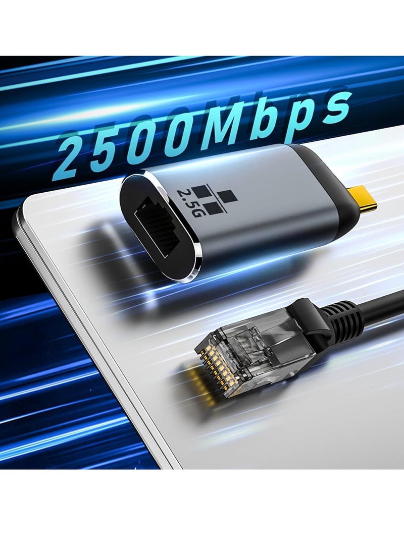 SYOSI Compact Type C To Gigabit LAN Ethernet Converter Adapter Efficient Heat Dissipation Suitable For Laptop Office Streaming Type C To Ethernet Converter Usb C To Rj45 Ethernet Adapter For Laptop Mobile  - Image 2