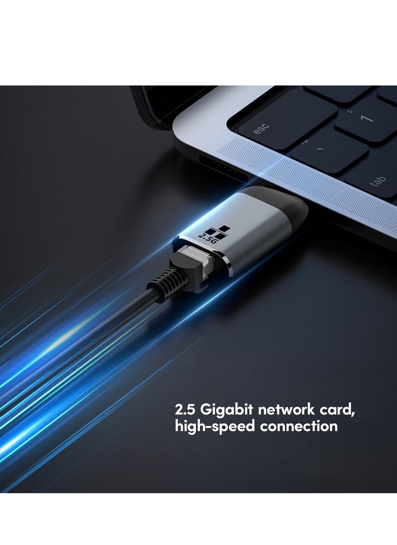 SYOSI Compact Type C To Gigabit LAN Ethernet Converter Adapter Efficient Heat Dissipation Suitable For Laptop Office Streaming Type C To Ethernet Converter Usb C To Rj45 Ethernet Adapter For Laptop Mobile  - Image 5