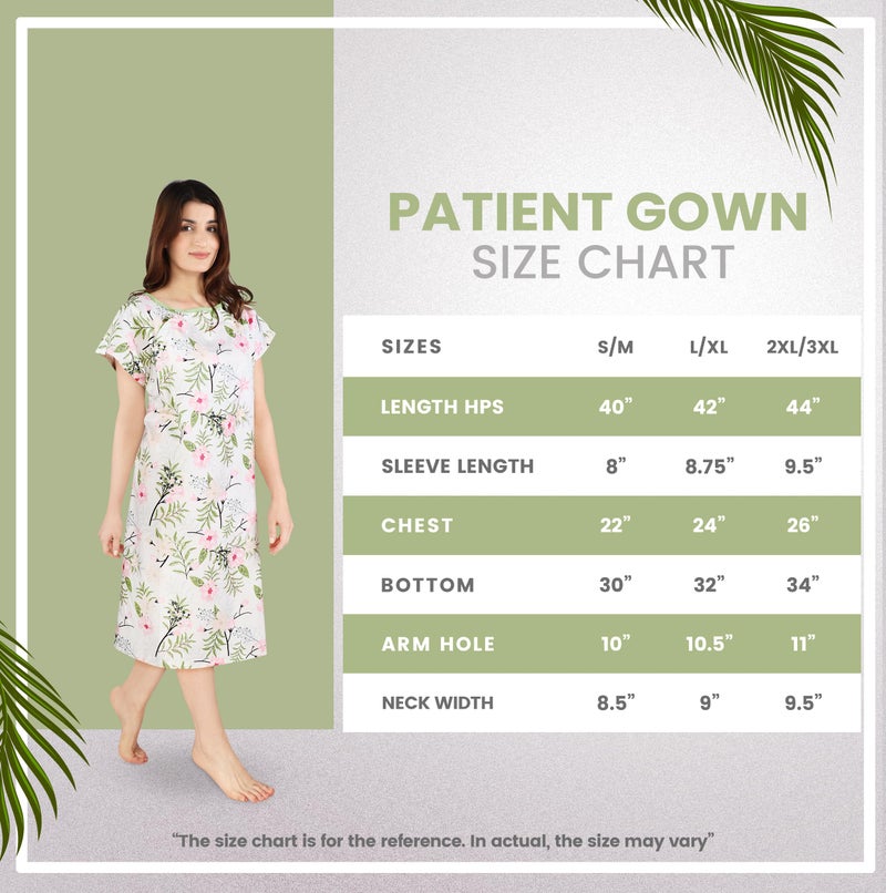 Utopia Care Women's Hospital Gown Soft Comfortable and Stylish Patient Gown, Small-Medium, Floral Grey - Image 1