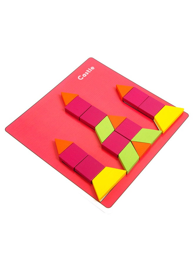 Beech 88 Pieces Creative Puzzle Infant Early Education Puzzle Changeable Geometric Shape Parent-child Interactive Wooden Toys Wholesale-Color:88 Pieces Creative Puzzle - Image 4