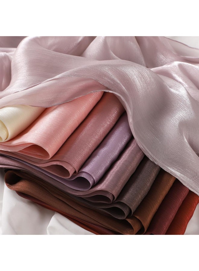 Light Pink Shiny Gloss Chiffon Hijab Scarf 180*70cm, Women Elegant Lightweight Wedding Shawl Wrap Cape - Image 4