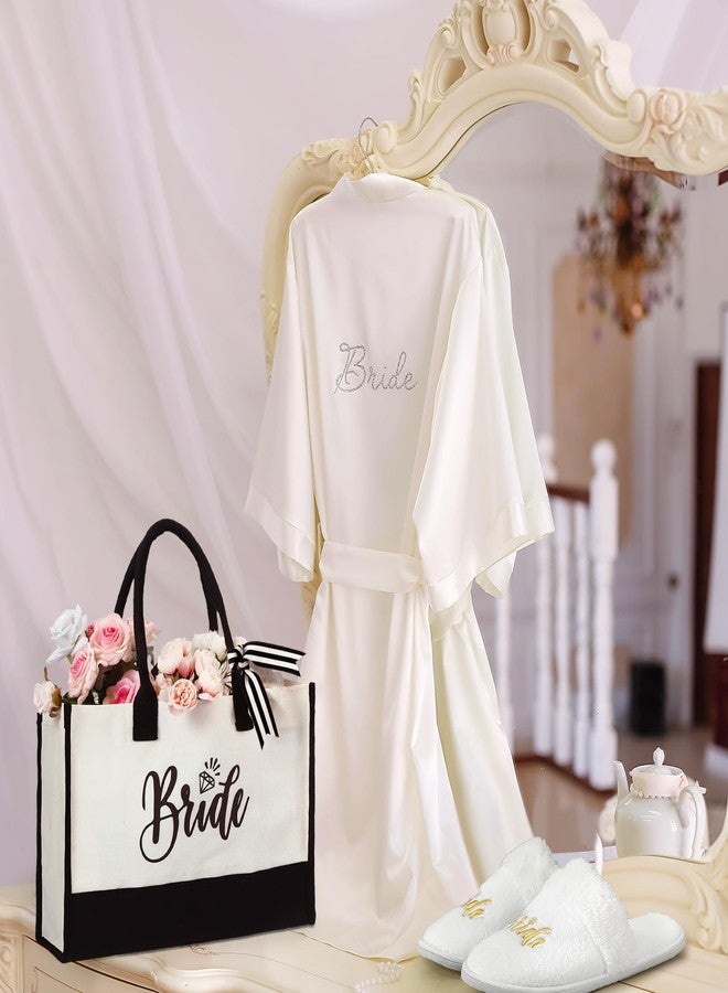 Abbylike 20 Pcs Bridesmaid Proposal Tote Bags 10 Pairs Women Bride Slippers Set Wedding Bridesmaid Canvas Bags Gifts for Maid of Honor Mother of the Bride and Groom Bridal Shower Bachelorette - Image 3