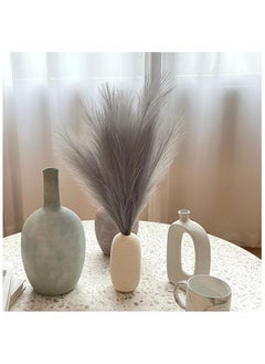 SPARK IT HOME 6 Pieces Fluffy Faux Pampas Grass Artificial Pampas Branches Fake Fluffy Stems Plants, Floor Vase Filler for Home, Wedding Boho Décor Flower Arrangement 45 cm/17 inches (Grey)  - Image 3