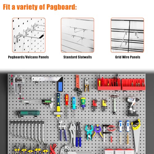 Scartink Pegboard Hooks Pegboard Accessories,8 inch,Pegboard Organizer Kit for Garage Organization,Tool Storage,16 Pack - Image 4
