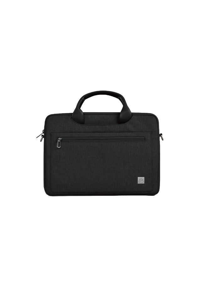 FIFTH ELEMENT ARMOR  15–16" Laptop Carry Case with Water-Resistant Exterior, Faux-Fur Padded Compartment & Shoulder Strap – Black - Image 1