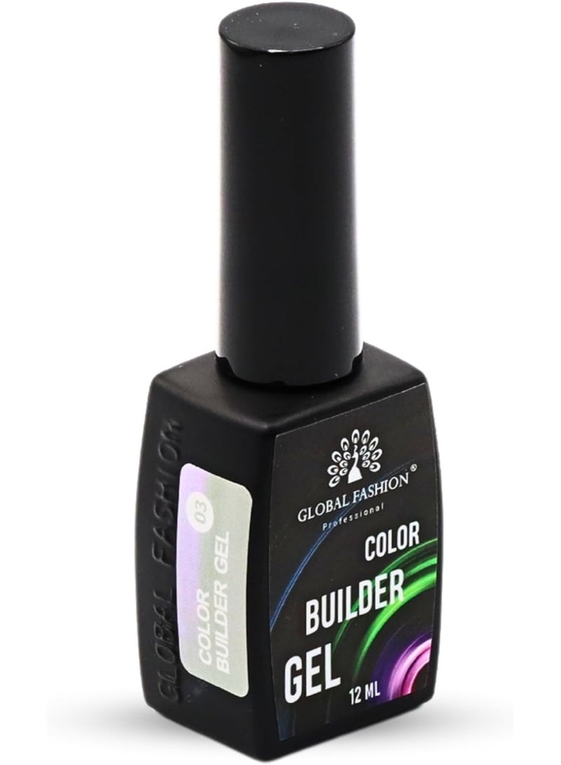 GLOBAL FASHION Professional Color Builder Gel 12Ml - Long-Lasting, Chip-Resistant Manicure  (Color 03)  - Image 3