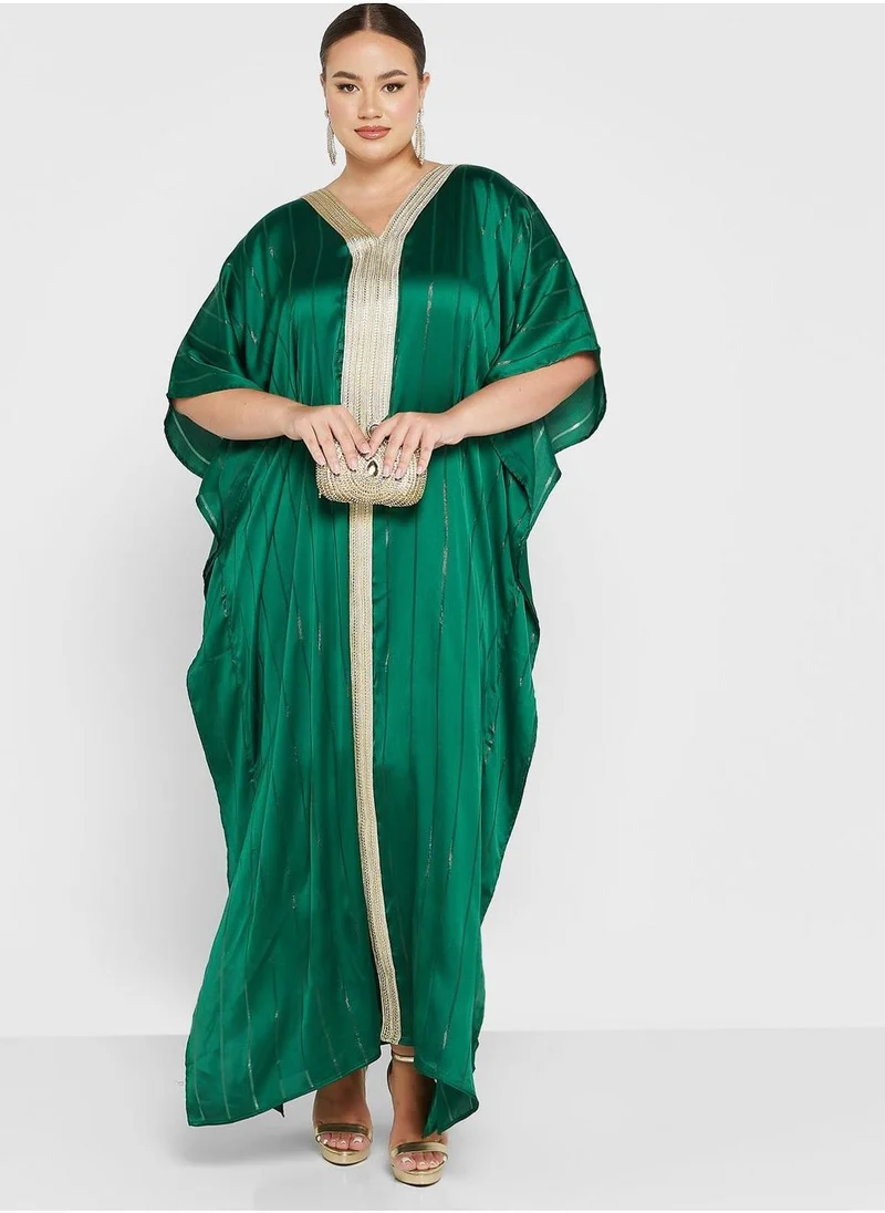 Maison Arabelle Curve Lace Detail Jalabiya