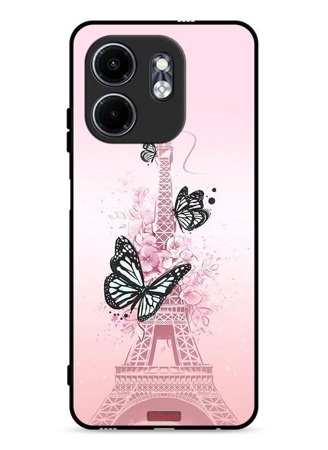 Infinix Smart 9 4G Protective Case Cover Butterflies On Eiffel Tower