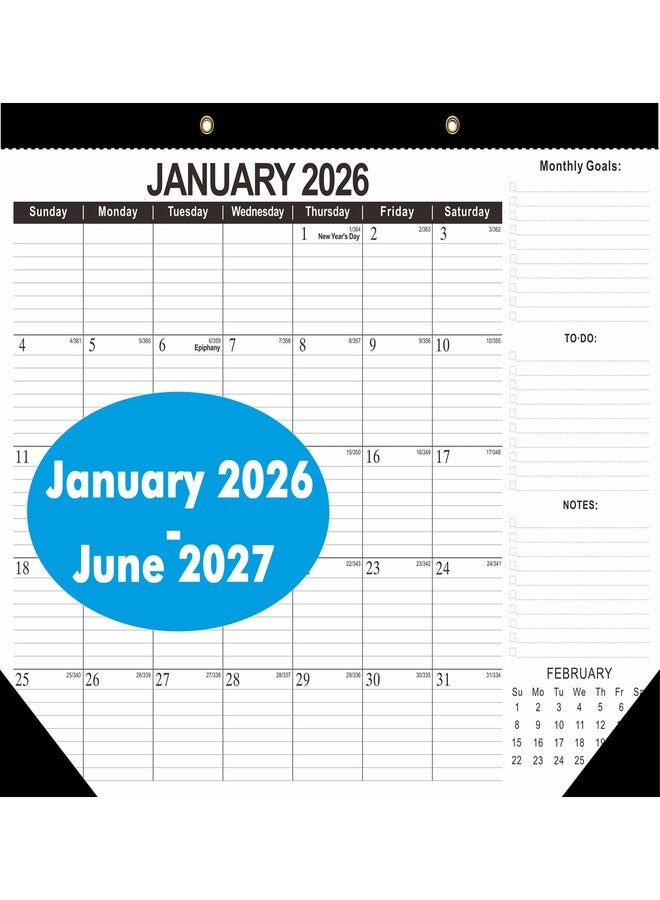 ZTX 2026 Calendar Desk Calendars 2026-2027 Wall Calendar from January 2026 to June 2027,18 Months 17"×12" Thick Paper for Office School Home - Image 1