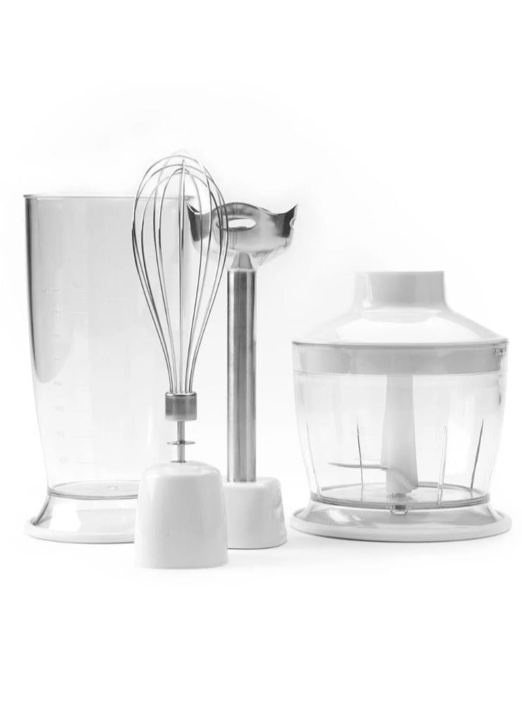 Denx 4-In-1 Hand Blender 400W With grinder, whisk and 700 ml cup White - Image 3