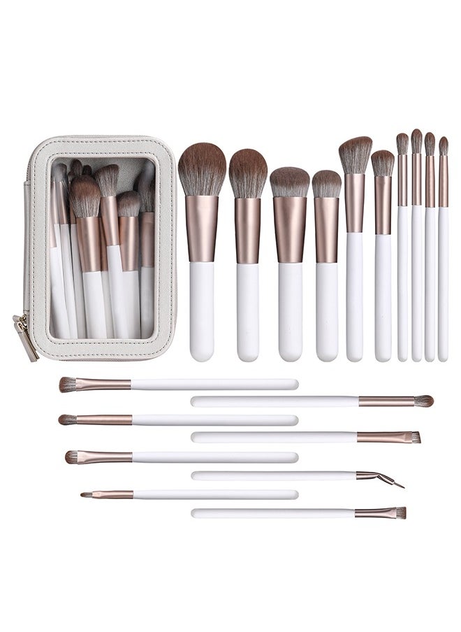 Makeup Brush Set 18 Pieces Makeup Brushes Foundation Powder Blush Highlighter Concealer Makeup Brush Kit for Home And Travel Blending Make Up Brushes Set White - pzsku/Z8709A6633498FB430921Z/45/_/1709202617/bceabb11-8207-4c6d-bea3-accb051cffac