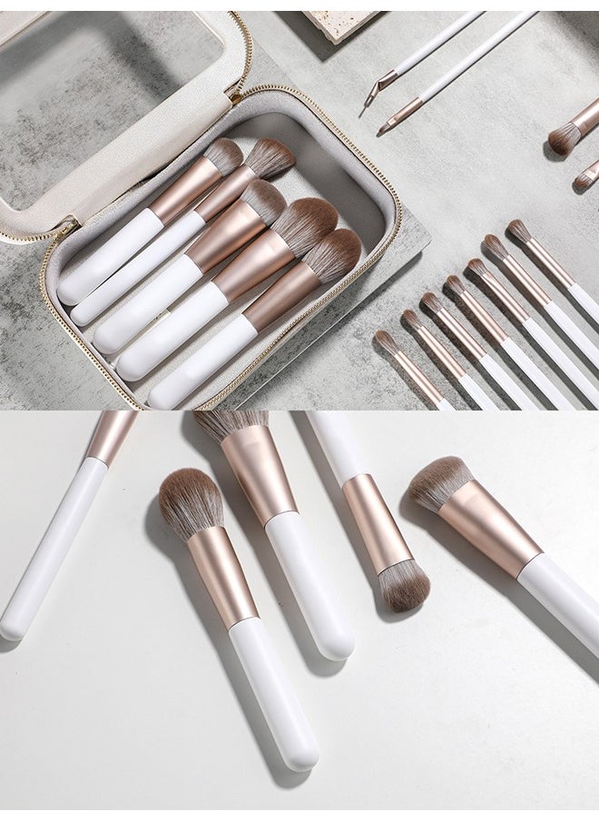 Makeup Brush Set 18 Pieces Makeup Brushes Foundation Powder Blush Highlighter Concealer Makeup Brush Kit for Home And Travel Blending Make Up Brushes Set White - pzsku/Z8709A6633498FB430921Z/45/_/1709202627/d52cd4ab-22c5-4e89-8359-9699fdb092df