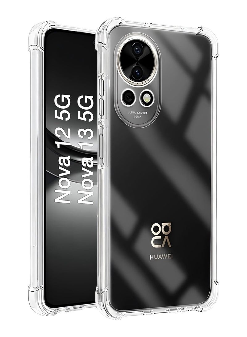 Techie Huawei Nova 12 5G / Nova 13 5G Case - TPU Bumper Corner Transparent Back Cover Case with Camera Lens Protection For Huawei Nova 12 5G / Nova 13 5G - Clear - Image 1