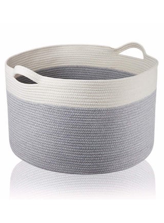 XXXLarge Cotton Rope Basket Woven Rope Laundry Basket Blanket Basket Laundry Hamper with Handles Decorative Basket Comforter Cushions Storage for Storage Toys Throws Pillows Towels Light Grey - pzsku/Z8709B7767C48BAA2E5A0Z/45/_/1717138073/d8cf9fd9-d7eb-4f7e-bb8a-e8254a872de4