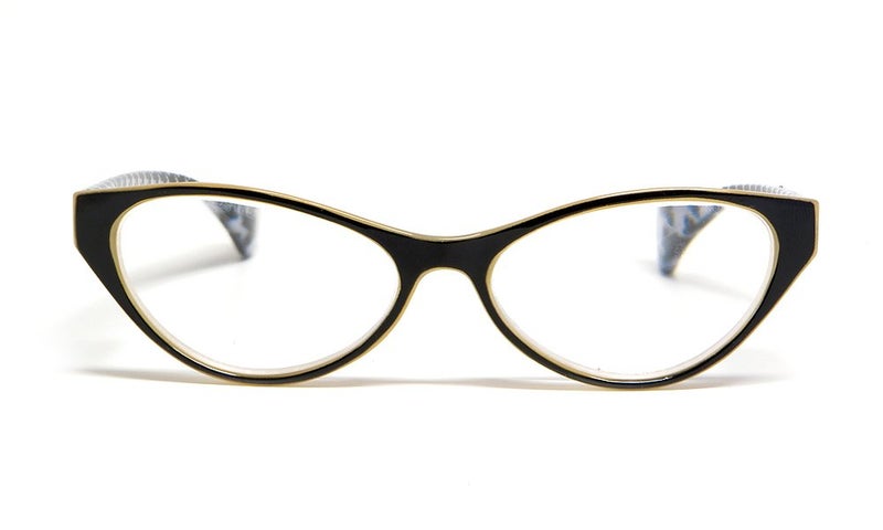 Calabria Emily Women's Reading Glasses – Vintage Cat Eye Frames with Spring Hinge | Single Powered Lenses | Stylish Eyewear for Everyday Use | Magnification Strength +3.50 | Tan with Black & White - Image 2