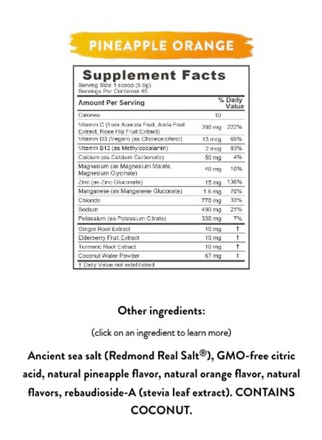 REDMOND Re-Lyte Immunity, Multivitamin Supplement Mix (Pinapple Orange) - Image 5