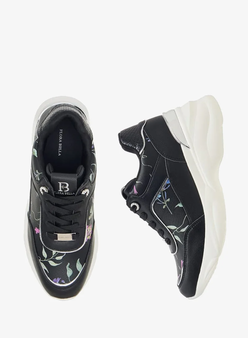 فلورا بيلا من شو إكسبرس سنيكرز نسائي بطبعة زهور مع رباط